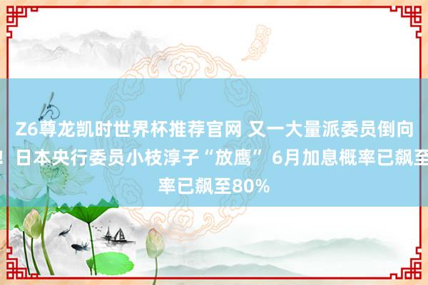Z6尊龙凯时世界杯推荐官网 又一大量派委员倒向加息！日本央行委员小枝淳子“放鹰” 6月加息概率已飙至80%