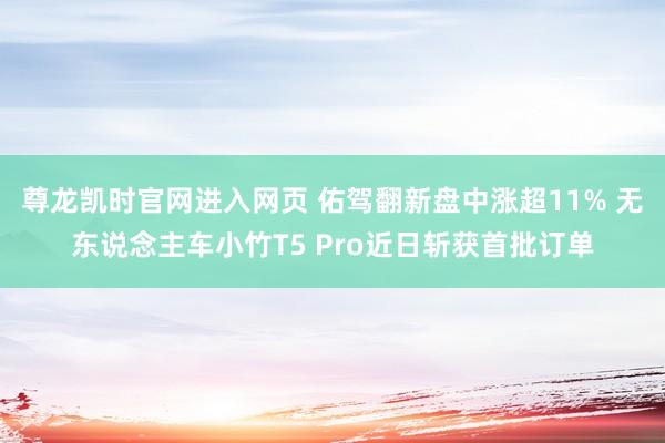 尊龙凯时官网进入网页 佑驾翻新盘中涨超11% 无东说念主车小竹T5 Pro近日斩获首批订单