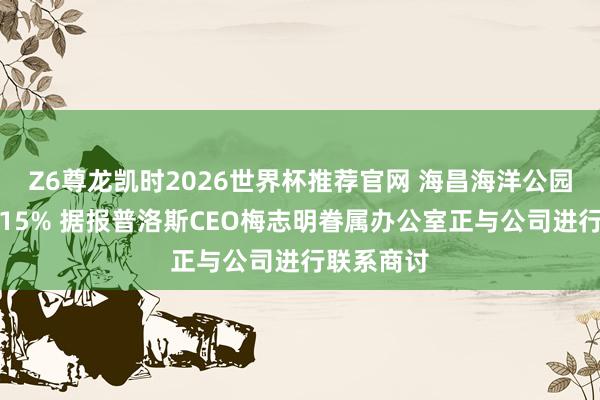 Z6尊龙凯时2026世界杯推荐官网 海昌海洋公园盘中涨超15% 据报普洛斯CEO梅志明眷属办公室正与公司进行联系商讨
