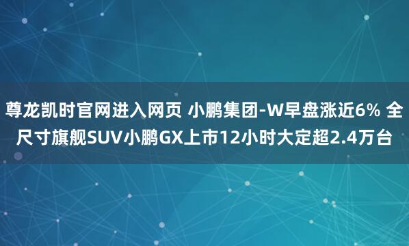 尊龙凯时官网进入网页 小鹏集团-W早盘涨近6% 全尺寸旗舰SUV小鹏GX上市12小时大定超2.4万台