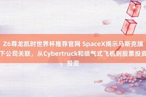Z6尊龙凯时世界杯推荐官网 SpaceX揭示马斯克旗下公司关联，从Cybertruck和喷气式飞机到股票投资