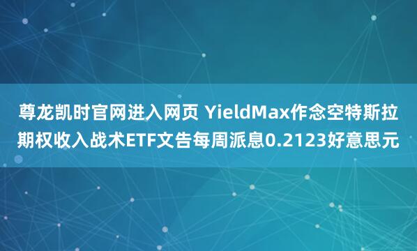 尊龙凯时官网进入网页 YieldMax作念空特斯拉期权收入战术ETF文告每周派息0.2123好意思元