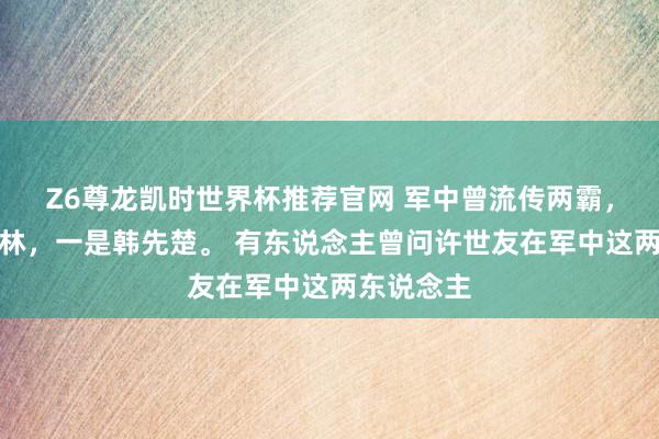 Z6尊龙凯时世界杯推荐官网 军中曾流传两霸，一是谭震林，一是韩先楚。 有东说念主曾问许世友在军中这两东说念主