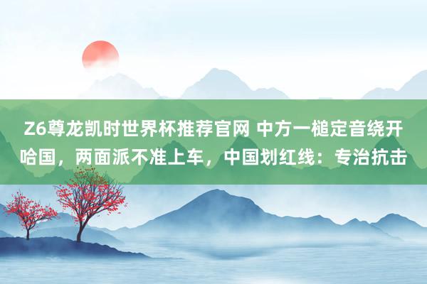 Z6尊龙凯时世界杯推荐官网 中方一槌定音绕开哈国，两面派不准上车，中国划红线：专治抗击