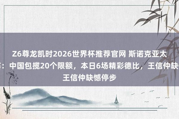 Z6尊龙凯时2026世界杯推荐官网 斯诺克亚太履历赛：中国包揽20个限额，本日6场精彩德比，王信仲缺憾停步