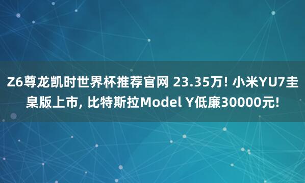Z6尊龙凯时世界杯推荐官网 23.35万! 小米YU7圭臬版上市， 比特斯拉Model Y低廉30000元!
