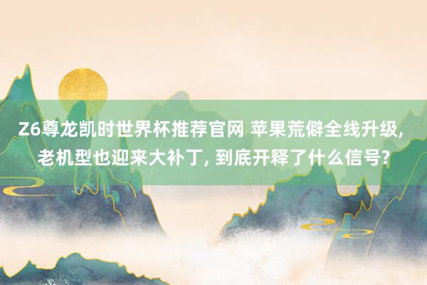 Z6尊龙凯时世界杯推荐官网 苹果荒僻全线升级， 老机型也迎来大补丁， 到底开释了什么信号?