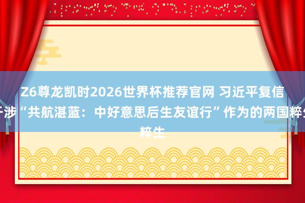 Z6尊龙凯时2026世界杯推荐官网 习近平复信干涉“共航湛蓝：中好意思后生友谊行”作为的两国粹生