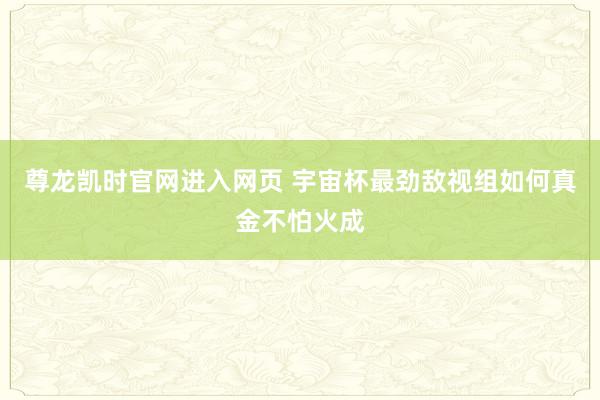 尊龙凯时官网进入网页 宇宙杯最劲敌视组如何真金不怕火成