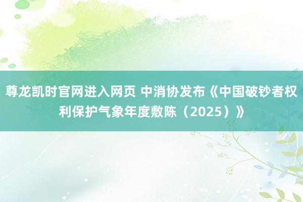 尊龙凯时官网进入网页 中消协发布《中国破钞者权利保护气象年度敷陈（2025）》