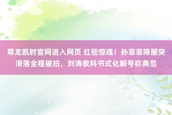 尊龙凯时官网进入网页 红毯惊魂！孙菲菲降服突滑落全程被拍，刘涛教科书式化解号称典范