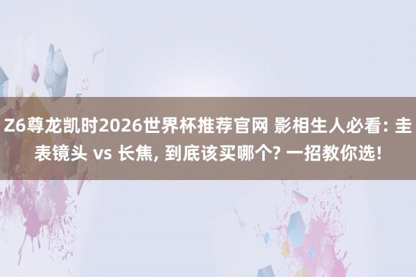 Z6尊龙凯时2026世界杯推荐官网 影相生人必看: 圭表镜头 vs 长焦， 到底该买哪个? 一招教你选!