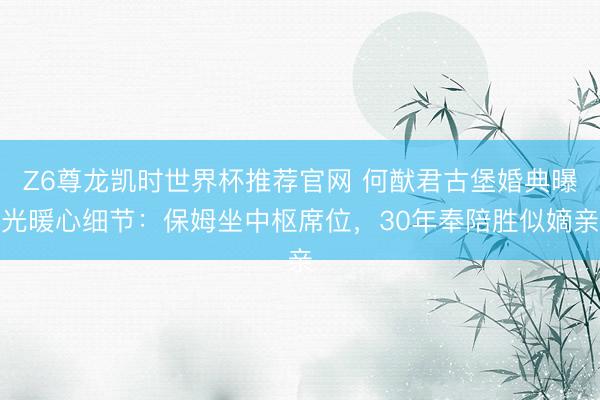 Z6尊龙凯时世界杯推荐官网 何猷君古堡婚典曝光暖心细节：保姆坐中枢席位，30年奉陪胜似嫡亲