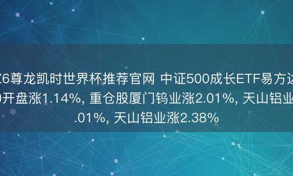 Z6尊龙凯时世界杯推荐官网 中证500成长ETF易方达(159606)开盘涨1.14%， 重仓股厦门钨业涨2.01%， 天山铝业涨2.38%