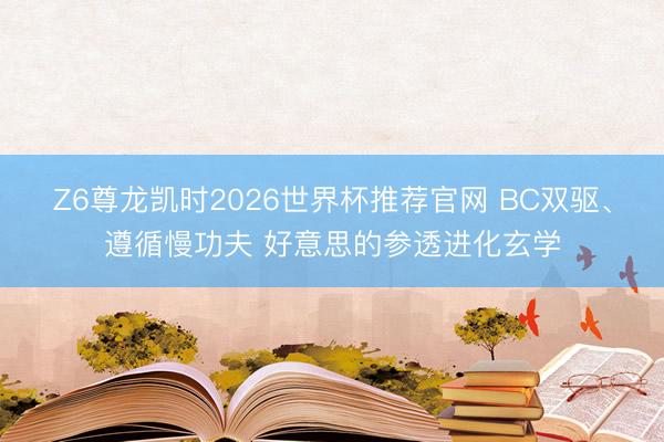 Z6尊龙凯时2026世界杯推荐官网 BC双驱、遵循慢功夫 好意思的参透进化玄学